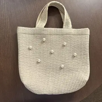 누비백 한국 토트백 펄 장식