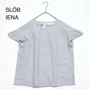 SLOB IENA 슬로브 이에나 프릴 블라우스 보더 F