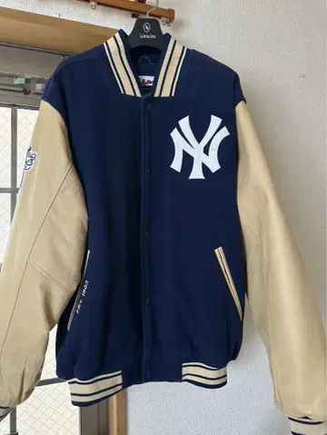 NEW YORK YANKEES 가죽 자켓 천연 가죽 바시티 자켓