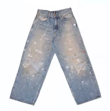 TSY RIPPED WIDE STRAIGHT DENIM