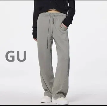 [새상품] GU/지유 워시드 맨투맨 배럴 레그 팬츠 XL 그레이