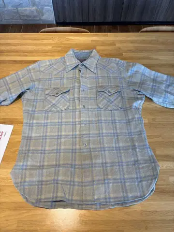 70년대 Pendleton 울 플란넬 셔츠 빈티지 L
