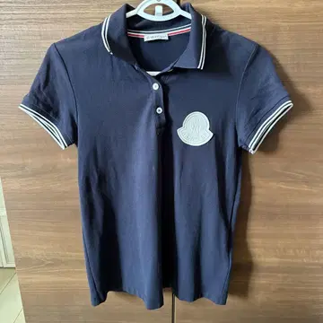 MONCLER 네이비 반팔 피케 셔츠