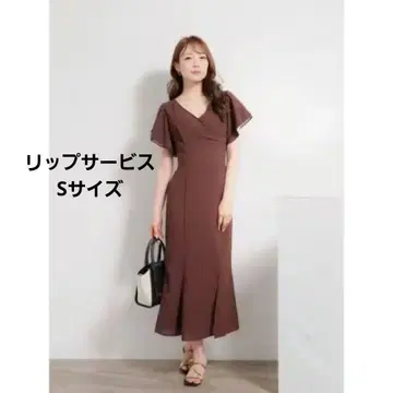 립서비스 브라운 맥시 원피스 S 사이즈 롱