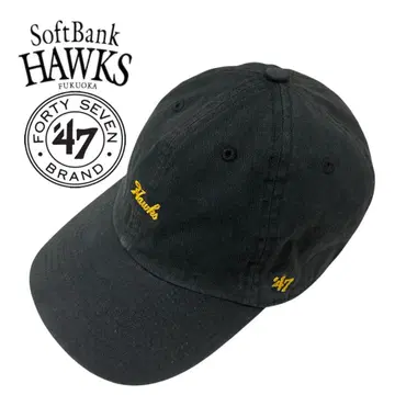 [희소] 47 BRAND.COM Hawks 로고 자수 캡 블랙