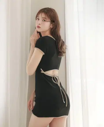 Fupel 백 오픈 리브 니트 원피스