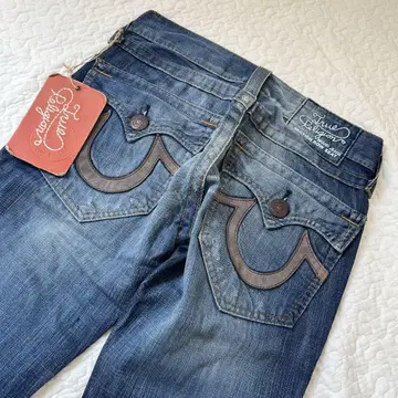 택 포함 미사용 TRUE RELIGION JOEY 플레어 데님 27