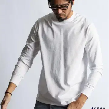 미사용 실리콘 파이오 가공 실키 터치 시드르 넥 롱 티셔츠 L