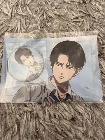 진격의 거인 복권 메이트 E상 캔뱃지 엽서 세트 리바이