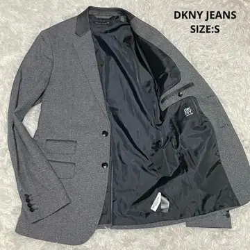 DKNY JEANS 라펠 절개 데님 테일러드 자켓 사이즈 S 그레이
