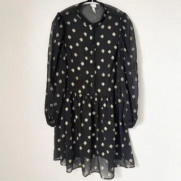 H&M 에이치앤엠 원피스 도트 시스루 블랙 S 사이즈