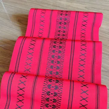 하카타 오리 오비 빨간색 블랙