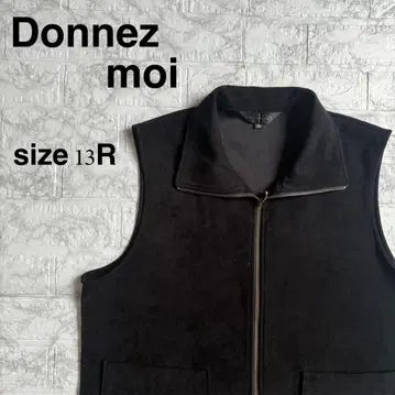 Donnez moi 도네모아 베스트 풀 집업 벨로아 블랙