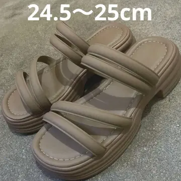샌들 25cm 38 카키베이지 통굽