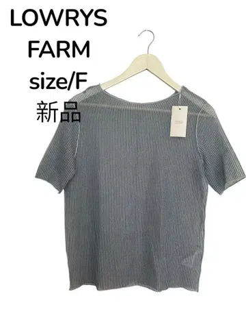 LOWRYS FARM 스트라이프 반팔 셔츠 사이즈 F 택 포함 시스루