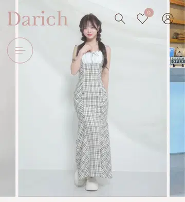 Darich 다리치 체크 머메이드 롱 원피스 FS 베니티