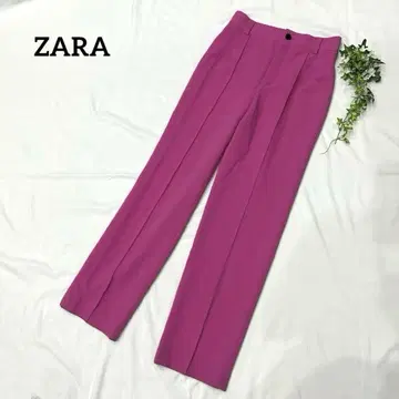 [새상품 정가 5990엔] ZARA 컬러 팬츠 슬랙스 핑크 스트레이트