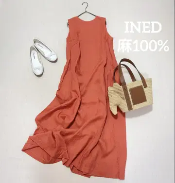 [컨디션 최상] INED 린넨 100% 롱 원피스 M