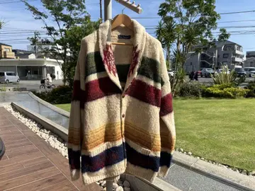 90s nautica 숄 칼라 가디건 울 니트 총 패턴 L-XL