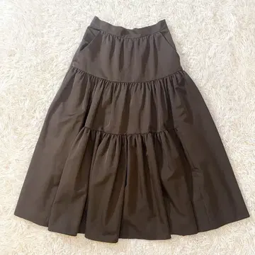 컨디션 최상 베르메이유 페예나 롱 캉캉 스커트 브라운