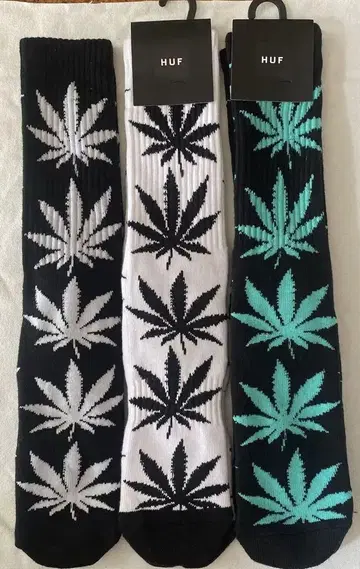 인기 있는 HUF 롱 삭스 3족 세트 새상품 유니섹스, 25-28cm