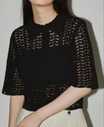 투데이풀 블랙 레이스 셔츠