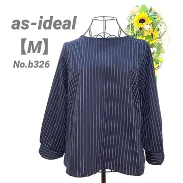 아쉬이데알 as-ideal 반팔 상의 M 소매 리본 스트라이프