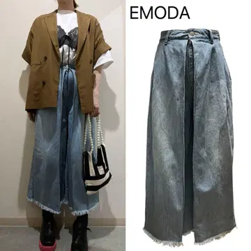 [새상품급/인기] EMODA 와이드 데님 팬츠