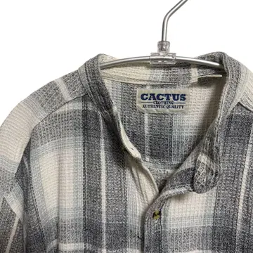 CACTUS 써멀 긴팔 셔츠 와플 체크