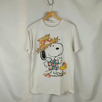 SNOOPY 스누피 라운드 티셔츠 아이보리 B3323