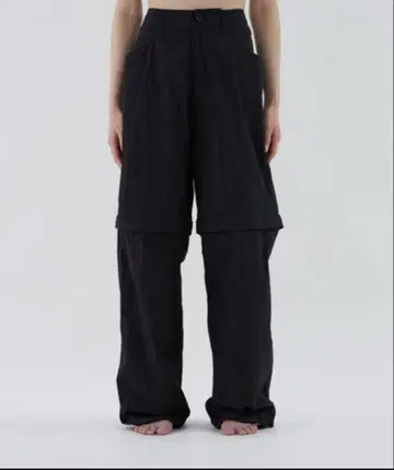 enof open knee nylon pants black M