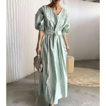 Ameri VINTAGE 아메리 셔링 볼륨 슬리브 드레스 원피스