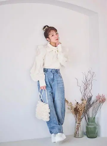 츠지 노조미 AngeCharme 시마무라 커브 팬츠 데님 펄