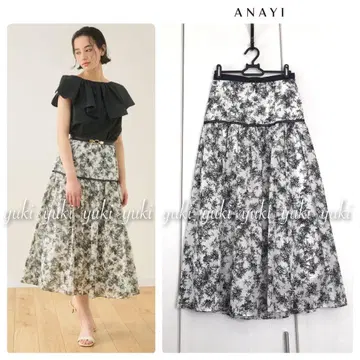 ANAYI 모노톤 플라워 스커트 36