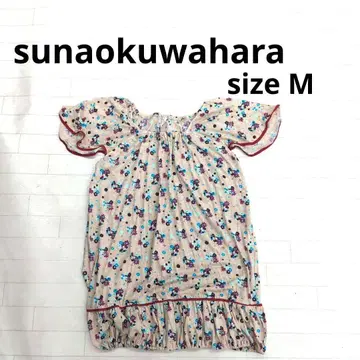233 sunaokuwahara 꽃무늬 플레어 슬리브 상의 M