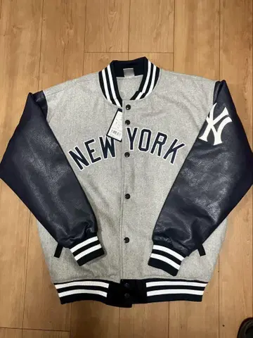 New York Yankees 바시티 자켓 그레이/네이비