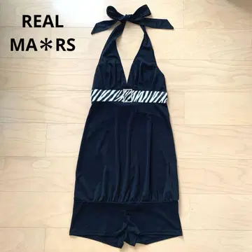[초레어] REAL MA*RS 홀터넥 올인원 제브라 패턴 갸루