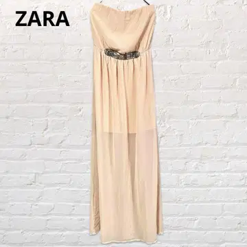 ZARA 자라 롱 원피스 더스티 핑크 S 파티 드레스 비쥬