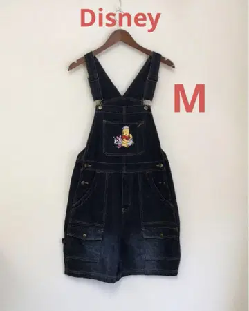 Disney 디즈니 90년대 푸우 자수 하프 팬츠 멜빵바지 M