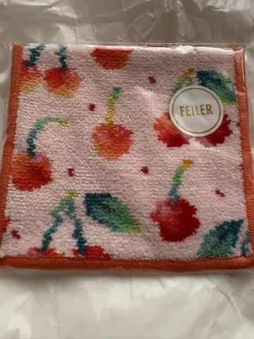 FEILER 체리 도트 손수건 파우치 페일 핑크
