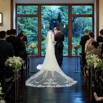 웨딩 베일 자수 롱 베일 베일 다운 가능