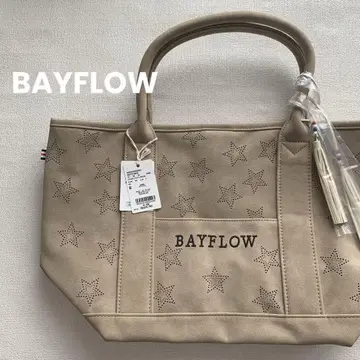 BAYFLOW 베이플로우 별 펀칭 로고 토트 M/베이지