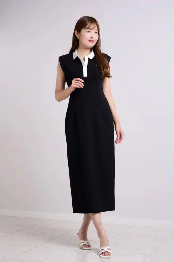 her lip to French Sleeve Polo Long Dress