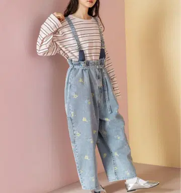 니코앤드 SUSPENDER DENIM 라이트 인디고 플라워 85