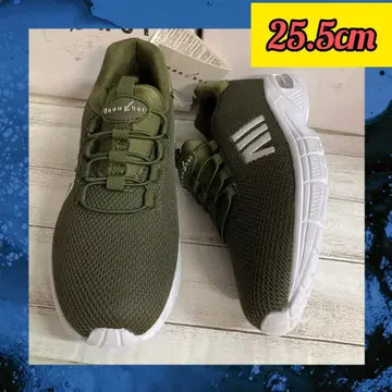 25.5cm 새상품 남성용 스니커즈 슬립온 메쉬 에어 카키