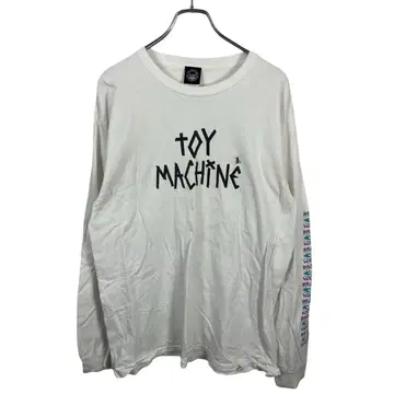 TOY MACHINE 토이 머신 화이트 긴팔 티셔츠 롱티 소매 프린트