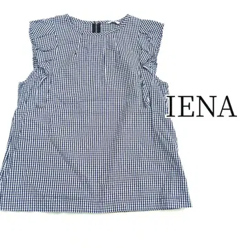 [일본제] IENA 깅엄 체크 썸머 블라우스 숏 슬리브