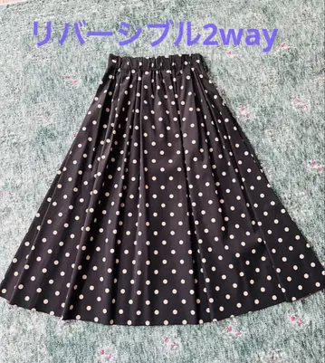 미사용 르쿨블랑 리버서블 2way 플레어 스커트
