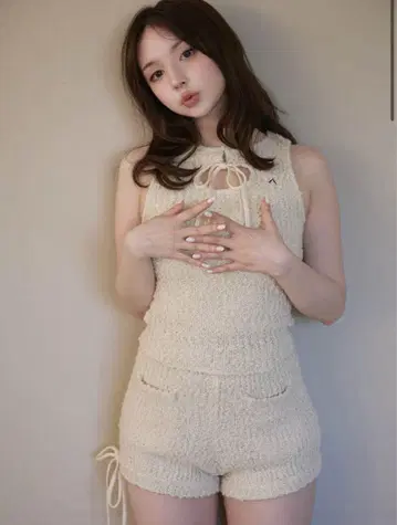 andmary Meow ribbon set up beige