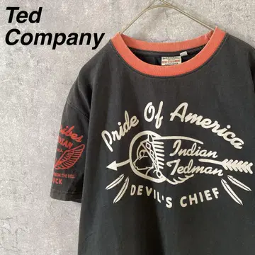 Ted Man 링거 티셔츠 반팔 사이즈 42 블랙 백 프린트 DEVIL